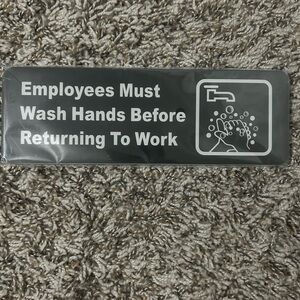 Black and White Employee Handwashing Sign